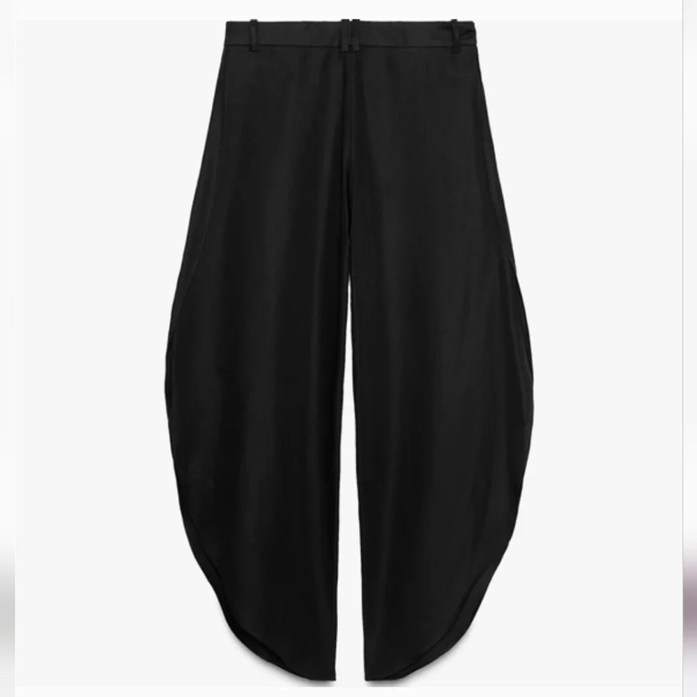 ZARA WIDE LEG PANTS WITH VENTS Black
